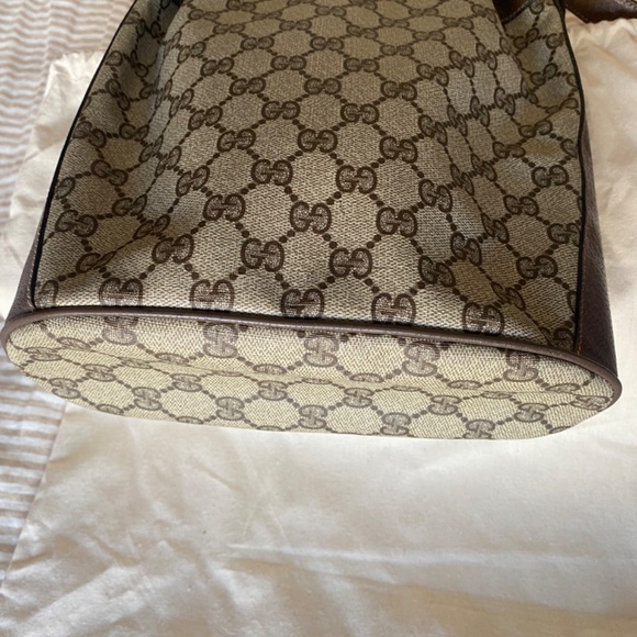 Authentic Gucci Vintage GG Web Supreme Coated Canvas Bucket Bag Shoulder Bag - Picture 12 of 12